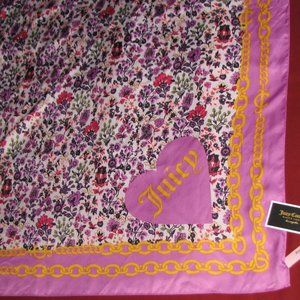 JUICY COUTURE Chair Floral Square scarf 36x36 NWT